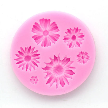 2 PCS 3D Flower Silicone Molds Fondant Craft Cake Candy Chocolate Ice Pastry Baking Tool(Pink) - Food Molds by PMC Jewellery | Online Shopping South Africa | PMC Jewellery