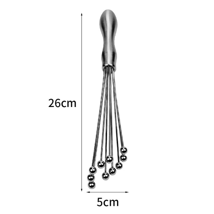 2 PCS Manual Whisk Stainless Steel Glass Bead Egg Whisk Kitchen Household Hand-Held Baking Tools Type B 10 Inch - Stirrer & Squeezer by PMC Jewellery | Online Shopping South Africa | PMC Jewellery