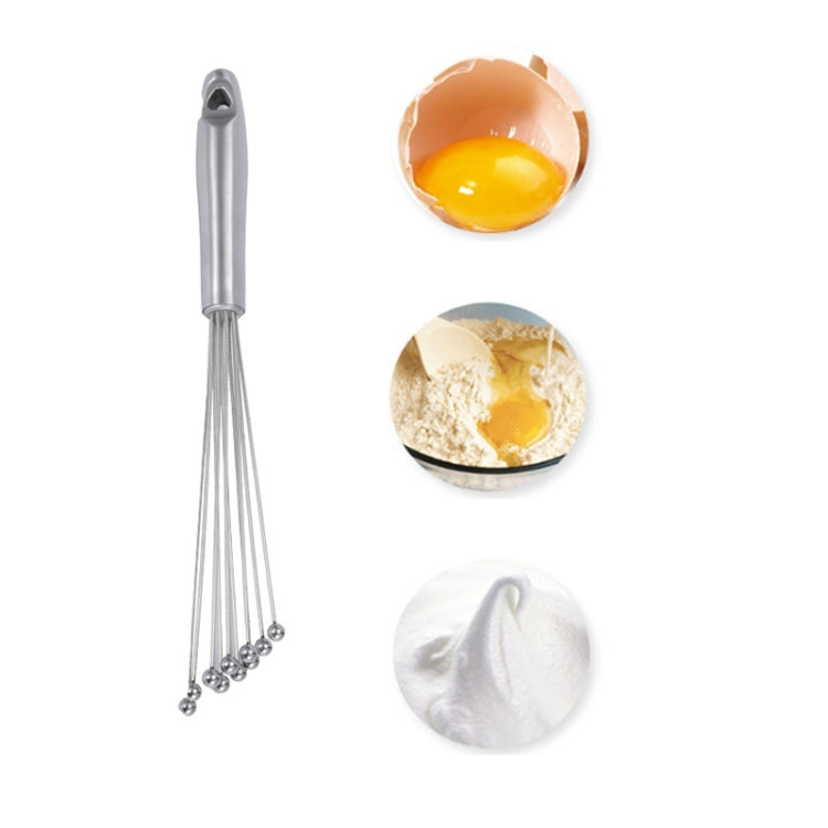 2 PCS Manual Whisk Stainless Steel Glass Bead Egg Whisk Kitchen Household Hand-Held Baking Tools Type C  10 Inch - Stirrer & Squeezer by PMC Jewellery | Online Shopping South Africa | PMC Jewellery