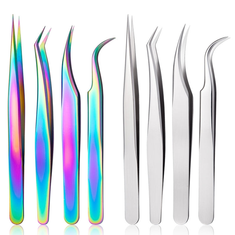 Nail Art Eyelash Tweezers Stainless Steel Colorful High Precision Grafting Eyelash Curler, Specification: 3 PCS Titanium Dolphins - Tools by PMC Jewellery | Online Shopping South Africa | PMC Jewellery