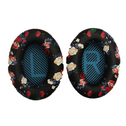 2 PCS Headset Sponge Cover For BOSE QC15 / QC3 / QC2 / QC25 / AE2 / AE2i(Print Color + Blue LR) - Earmuff & Pad by PMC Jewellery | Online Shopping South Africa | PMC Jewellery