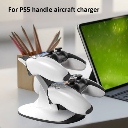 IPLAY HBP-314 Wireless Bluetooth Handle Two-Seater Charger For PS5(White) - Charger & Power by IPLAY | Online Shopping South Africa | PMC Jewellery