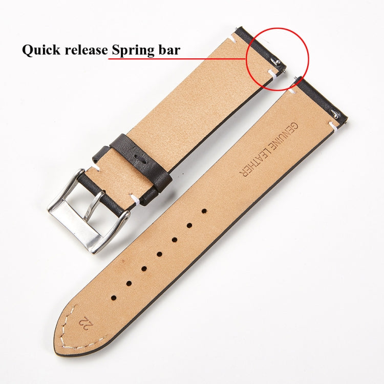 First Layer Retro Cowhide Frosted Leather Quick Release Universal Watch Band, Size： 18mm(Khaki) - 18mm Bands by PMC Jewellery | Online Shopping South Africa | PMC Jewellery | Buy Now Pay Later Mobicred