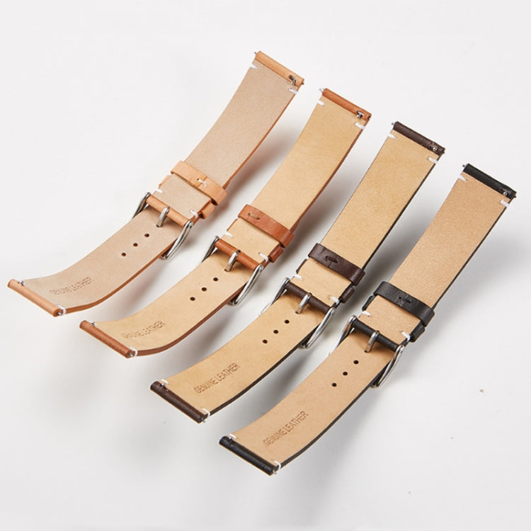 First Layer Retro Cowhide Frosted Leather Quick Release Universal Watch Band, Size： 18mm(Khaki) - 18mm Bands by PMC Jewellery | Online Shopping South Africa | PMC Jewellery | Buy Now Pay Later Mobicred