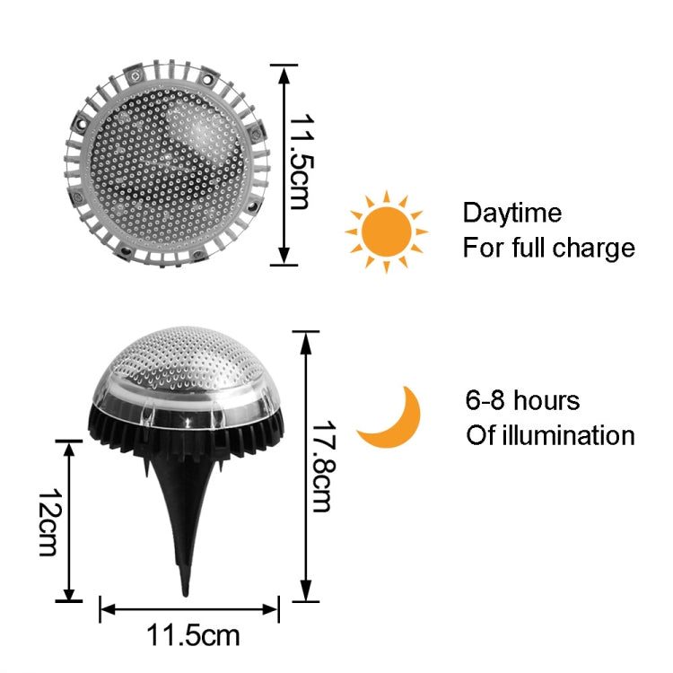 8 LEDs Solar Circular Underground Light Outdoor Waterproof Lawn Stair Light, Light Color: White Light - Buried Lights by PMC TechLife | Online Shopping South Africa | PMC TechLife
