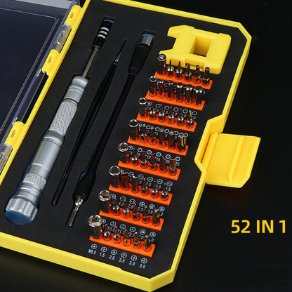 Obadun 9802B 52 in 1 Aluminum Alloy Handle Hardware Tool Screwdriver Set Home Precision Screwdriver Mobile Phone Disassembly Tool(Yellow Box) - Screwdriver Set by Obadun | Online Shopping South Africa | PMC Jewellery
