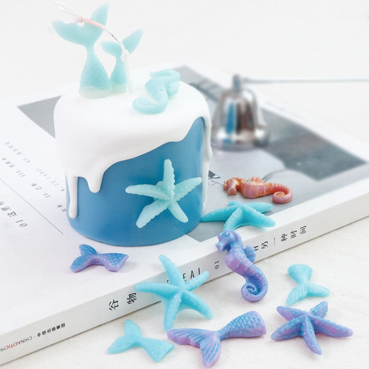 Ocean Series Big And Small Fishtail Starfish Seahorse DIY Baking Liquid Silicone Mold(Gray) - Food Molds by PMC Jewellery | Online Shopping South Africa | PMC Jewellery