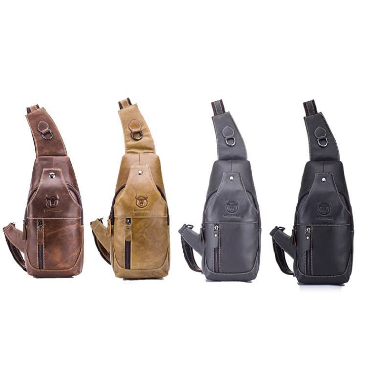 BULL CAPTAIN 019 Retro Men Leather Crossbody Shoulder Bag First-Layer Cowhide Chest Bag, Colour: Gray Brown - Single-shoulder Bags by BULL CAPTAIN | Online Shopping South Africa | PMC Jewellery