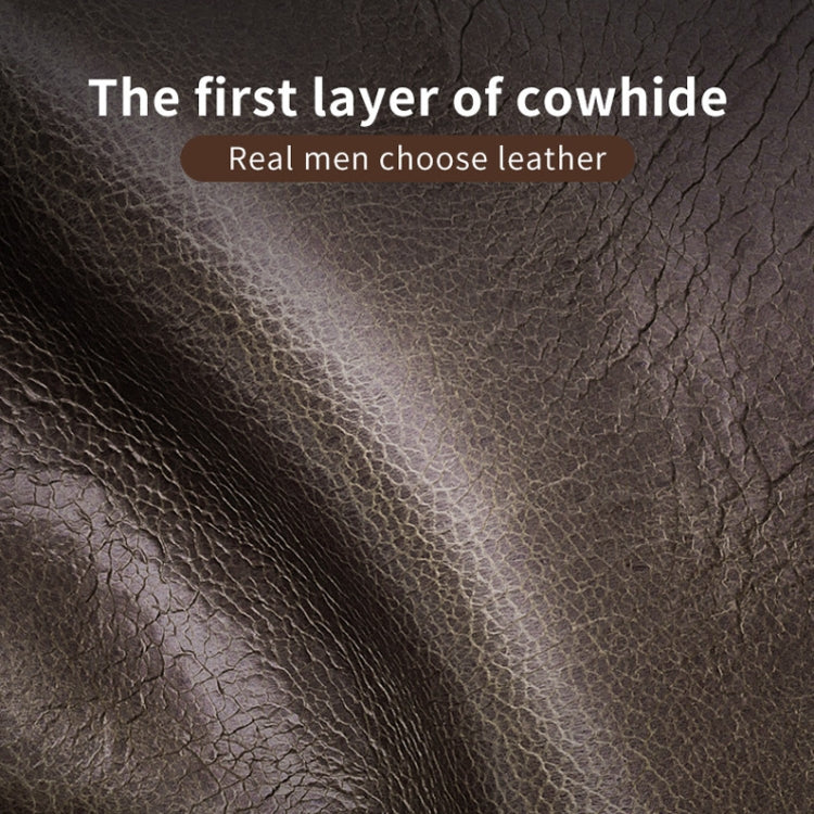 BULL CAPTAIN 037 First-Layer Cowhide Men Leather Wallet Driver License Coin Purse(Brown) - free shipping - PMC TechLife - Order now!