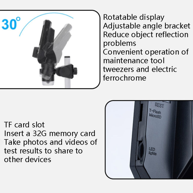 G1000 Digital Microscope HD Mobile Phone Repair Electron Microscope, Specification: Aluminum Alloy Bracket - free shipping - PMC TechLife - Order now!