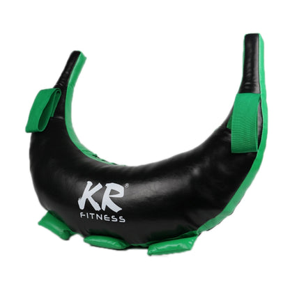 KR Fitness Training Sandbag Weight-Bearing Exercise Equipment Croissant without Filler(Black Leather + Green Ribbon) - Fitness Equipments by PMC Jewellery | Online Shopping South Africa | PMC Jewellery