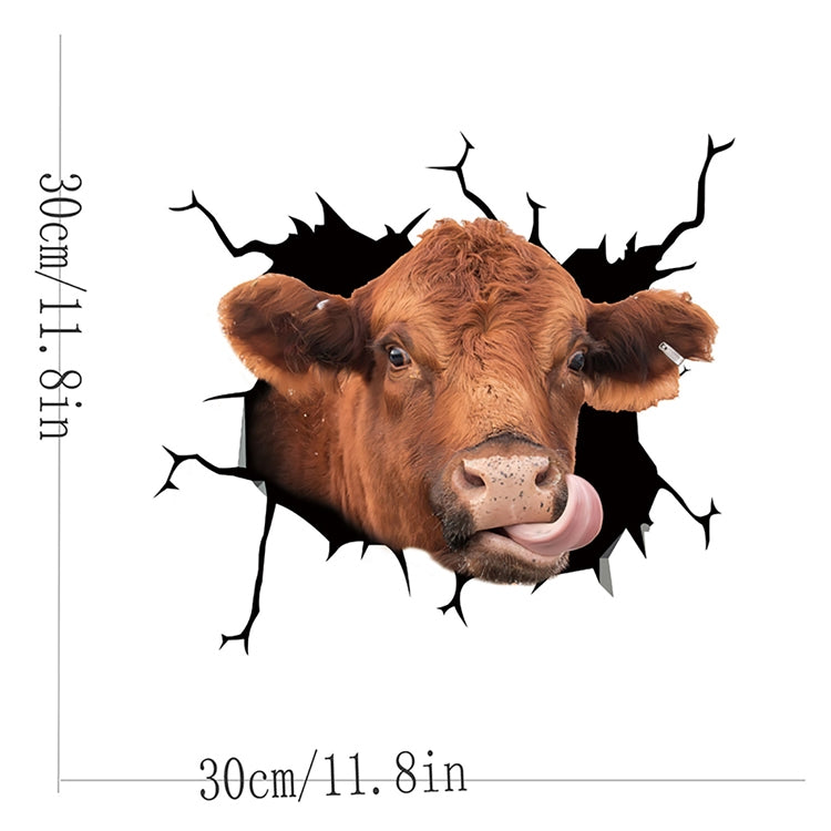 7 PCS Animal Wall Stickers Cattle Head Hoisting Car Window Static Stickers(Cow 02) - Decorative Sticker by PMC Jewellery | Online Shopping South Africa | PMC Jewellery