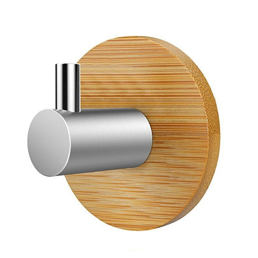 Bamboo Hook Bathroom Kitchen Towel Coat Hook Stainless Steel Door Sticky Hook(Single Hook) - Shelf & Hooks by PMC Jewellery | Online Shopping South Africa | PMC Jewellery