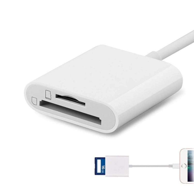 8 Pin to SD + TF Card Reader 2 in 1 Adapter For iPhone / iPad, Cable Length: 9.7cm(Double Slots) -  by PMC Jewellery | Online Shopping South Africa | PMC Jewellery