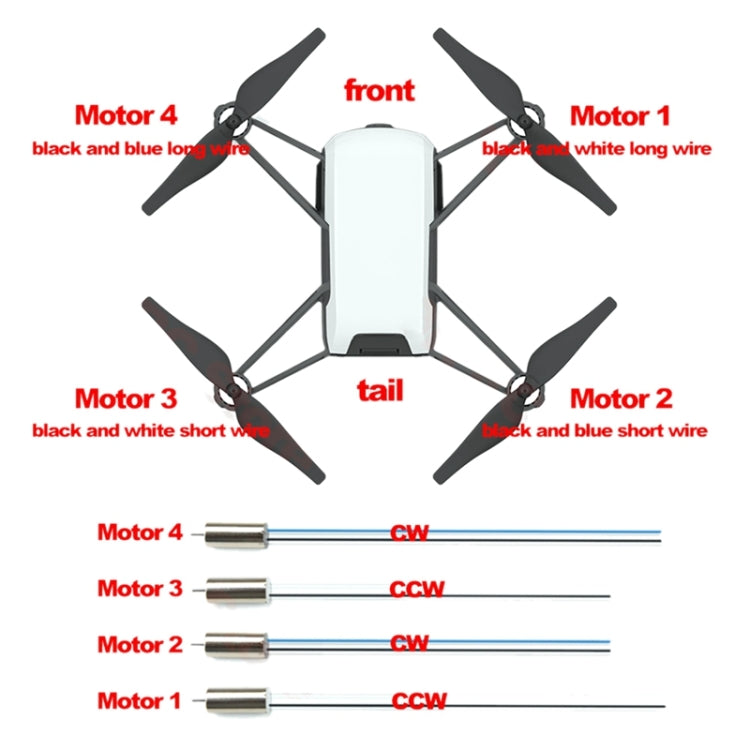 For DJI Tello 8520 Brushed Motor Replacement Repair Part, Colour: M1 (Black White Long Cable) - Others by PMC Jewellery | Online Shopping South Africa | PMC Jewellery