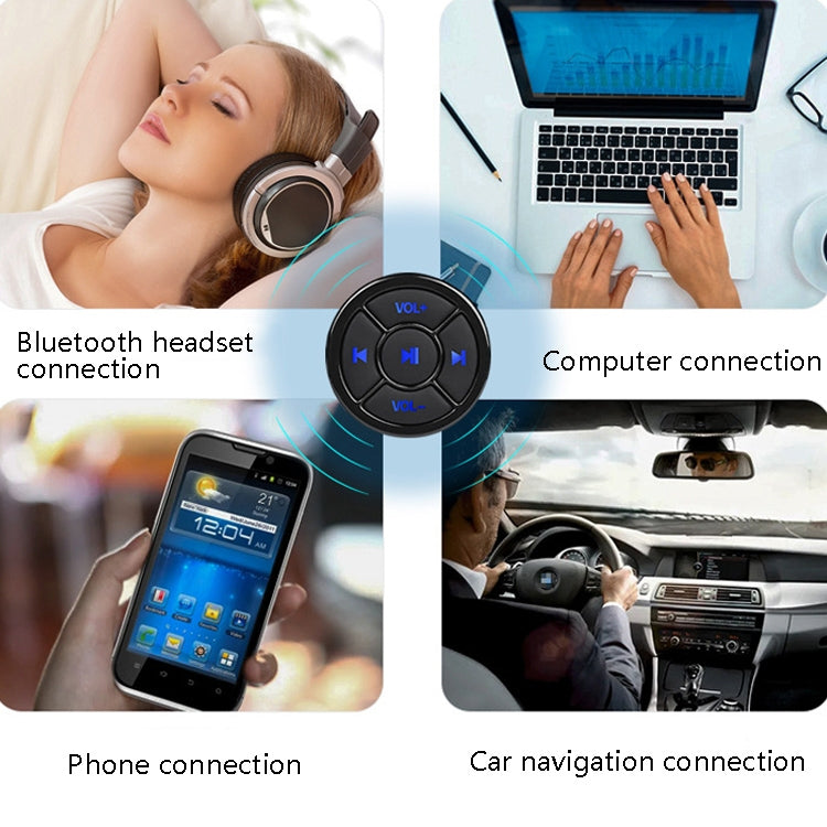 Car Mobile Phone Remote Control Bluetooth Wireless Multimedia Button Remote Control Music Playback Selfie, Colour: Black With Buckle - Bluetooth Car Kits by PMC TechLife | Online Shopping South Africa | PMC TechLife | Buy Now Pay Later Mobicred