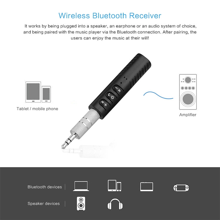 H-139 3.5mm Lavalier Bluetooth Audio Receiver with Metal Adapter(Red) - Audio Receiver Transmitter by PMC TechLife | Online Shopping South Africa | PMC TechLife