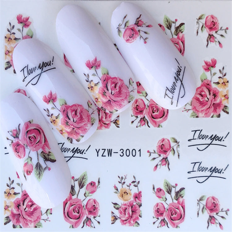 10 PCS Summer Colorful Nail Sticker Water Transfer Nail Decorations(YZW-125) - Nail Stickers by PMC Jewellery | Online Shopping South Africa | PMC Jewellery