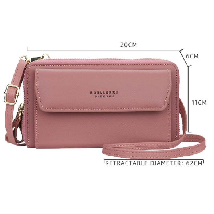 Baellerry Ladies Single Shoulder Messenger Bag Large Capacity Double Zipper Mobile Phone Bag(Dark Pink) - Single-shoulder Bags by Baellerry | Online Shopping South Africa | PMC Jewellery