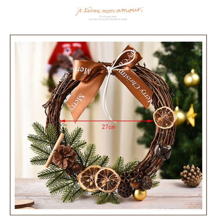 Christmas Decoration Wreath Garland Rattan Door Hanging, Specification: Lemon - Ornaments by PMC Jewellery | Online Shopping South Africa | PMC Jewellery