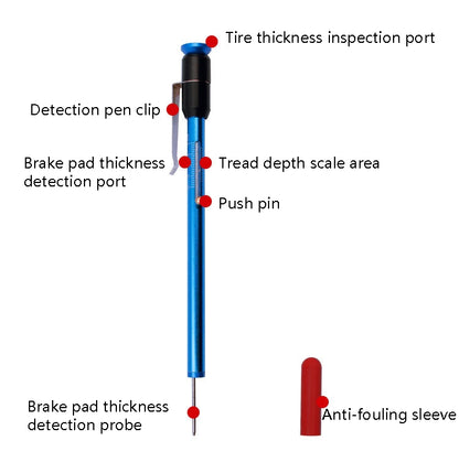 Auto Repair 2 In 1 Testing Tool Brake Pad Thickness Test Pen Car Tire Treated Depth Test Instrument(Detection Pen) - Electronic Test by PMC Jewellery | Online Shopping South Africa | PMC Jewellery