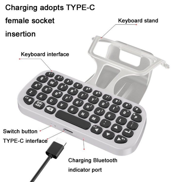 DOBE TP5-0556 Bluetooth Keyboard Wireless Gamepad With Headphone Jack For PS5(White) - Gamepads by DOBE | Online Shopping South Africa | PMC Jewellery