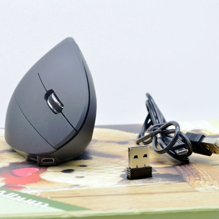 JS-5D 6 Keys 2.4G Ergonomic Vertical Mouse Cross-Border Wireless Charging Mouse(Wireless Charging Type) - Wireless Mice by PMC TechLife | Online Shopping South Africa | PMC TechLife