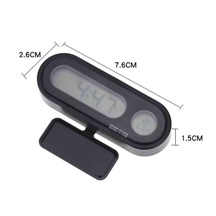 K02 Car Electronic Clock Temperature Meter Night Light LED Temperature Time Meter(Black Blue Light) - Clocks & Car Meters by PMC TechLife | Online Shopping South Africa | PMC TechLife
