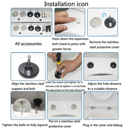 1 Pair 3903 Zinc Alloy Toilet Seat Hinge Installation Nut Quick Release Installation Screw(Toilet Cover Accessories) - Toilet Accessories by PMC Jewellery | Online Shopping South Africa | PMC Jewellery