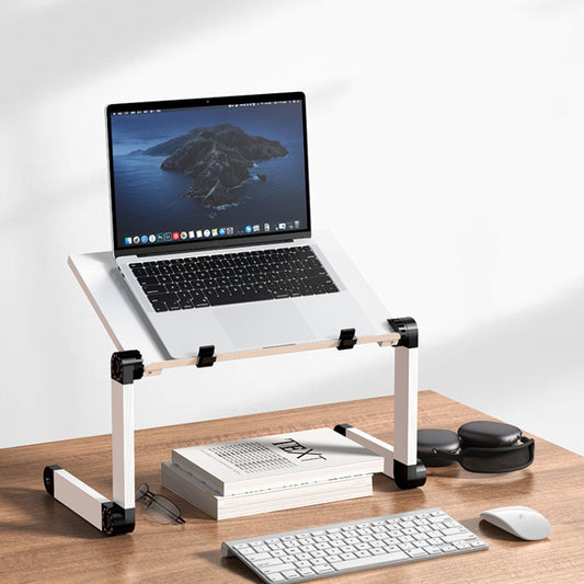 Oatsbasf Folding Computer Desk Laptop Stand Foldable Lifting Heightening Storage Portable Rack,Style: L02 White - Laptop Stand by Oatsbasf | Online Shopping South Africa | PMC Jewellery | Buy Now Pay Later Mobicred