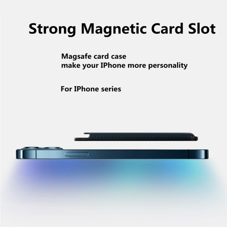 MagSafe Magnetic Leather Card Case Holster For iPhone (Indigo Sea BLue) - Card & Passport Bags by PMC TechLife | Online Shopping South Africa | PMC TechLife | Buy Now Pay Later Mobicred