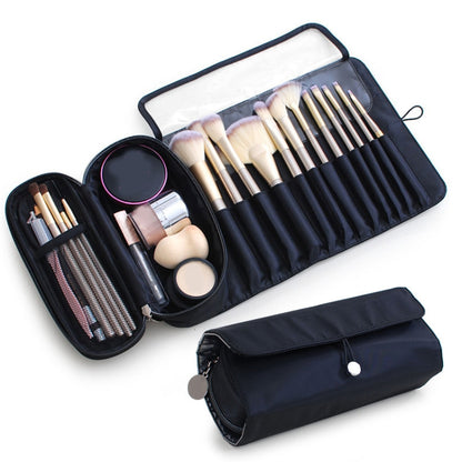 Cosmetic Bag Cosmetic Brush Storage Bag Multifunctional Folding Beauty Makeup Kit(Black) - Storage Boxes by PMC Jewellery | Online Shopping South Africa | PMC Jewellery