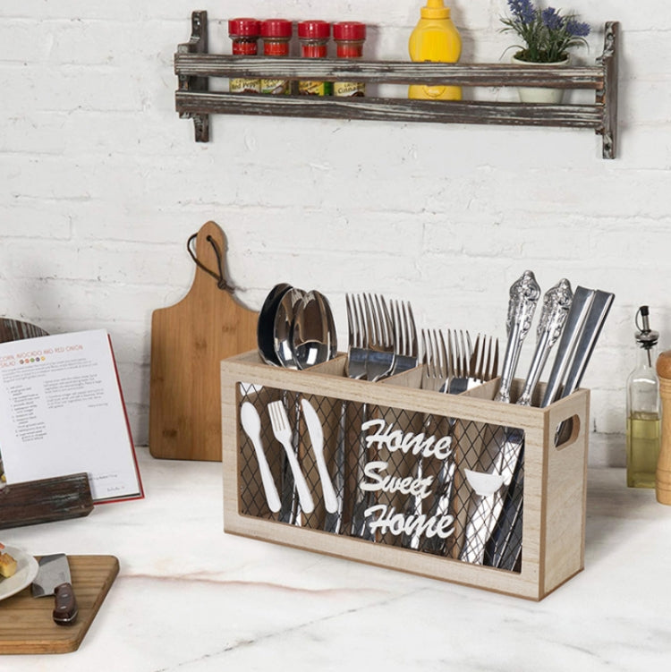 Kitchen Wooden Tableware Cutlery Storage Box(29.5x8x15cm) - Shelf by PMC TechLife | Online Shopping South Africa | PMC TechLife