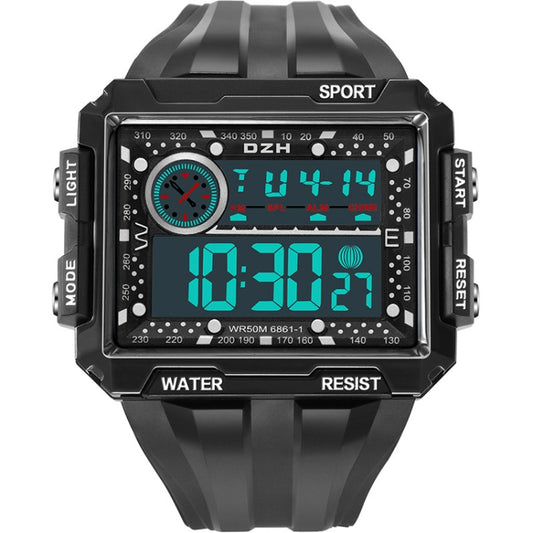 SYNOKE 6861 Outdoor Luminous Waterproof Multi-Function Square Large Screen Display Sports Electronic Watch(Black) - LED Digital Watches by SYNOKE | Online Shopping South Africa | PMC Jewellery | Buy Now Pay Later Mobicred