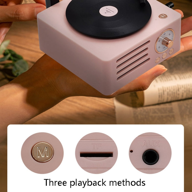 T15 Petunia Retro Vinyl Record Player Wireless Multifunction Mini Bluetooth Audio(White) - Mini Speaker by PMC Jewellery | Online Shopping South Africa | PMC Jewellery