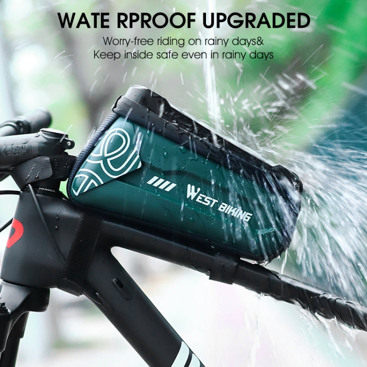 WEST BIKING 2.5L Bicycle Front Beam Mobile Phone Touch Screen Hard Shell Bag(Dark Green) - free shipping - PMC TechLife - Order now!