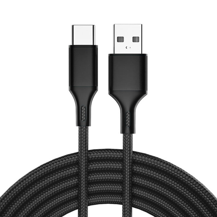 4 PCS 2.4A USB-C / Type-C to USB Braided Fast Charging Sync Data Cable, Length: 2m (Black) - USB-C & Type-C Cable by PMC Jewellery | Online Shopping South Africa | PMC Jewellery