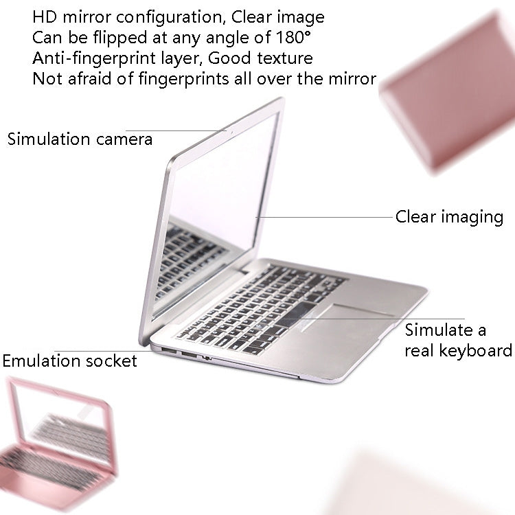 2 PCS Notebook Portable Mirror Desktop Single-sided Mirror(White) - Mirror by PMC Jewellery | Online Shopping South Africa | PMC Jewellery