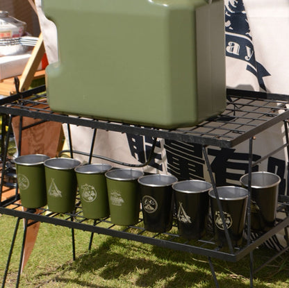 4 PCS / Set Outdoor Picnic Stainless Steel Cup With Storage Bag (Black) - Cookwares & Tablewares by PMC Jewellery | Online Shopping South Africa | PMC Jewellery