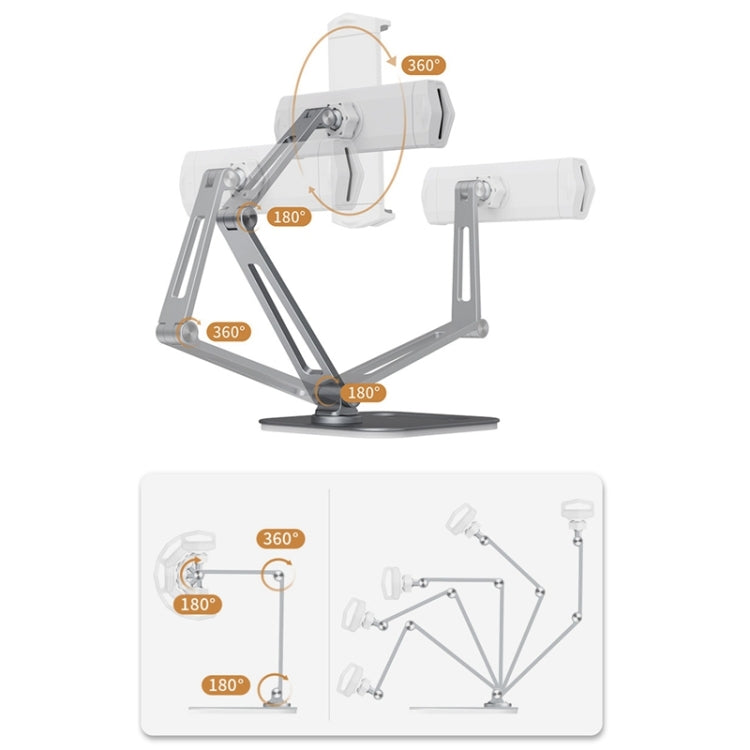 Boneruy P47 Tablet Computer Stand Desktop Mobile Phone Stand(White) - Desktop Holder by BONERUY | Online Shopping South Africa | PMC Jewellery | Buy Now Pay Later Mobicred