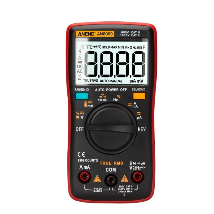 ANENG AN8009 NVC Digital Display Multimeter, Specification: Standard(Red) - Current & Voltage Tester by ANENG | Online Shopping South Africa | PMC Jewellery | Buy Now Pay Later Mobicred