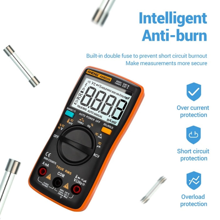 ANENG AN8009 NVC Digital Display Multimeter, Specification: Standard(Red) - Current & Voltage Tester by ANENG | Online Shopping South Africa | PMC Jewellery | Buy Now Pay Later Mobicred