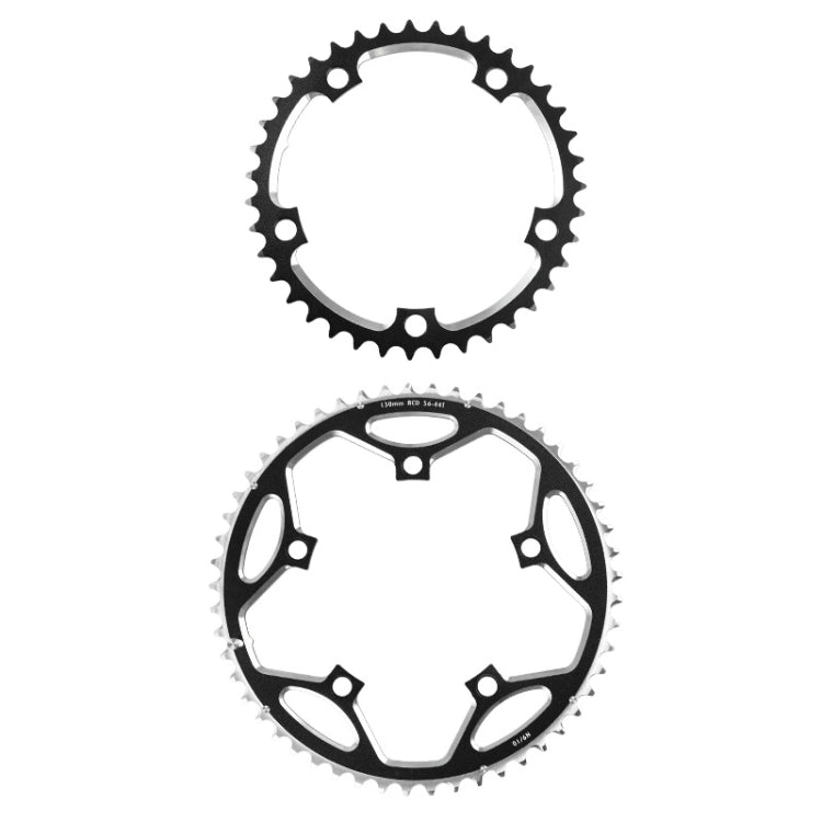 WEST BIKING YP0719273 Road Bike 56T-44T Double-Disc Aluminum Alloy Gears(Black) - Bicycle Chains & Rounds by WEST BIKING | Online Shopping South Africa | PMC Jewellery