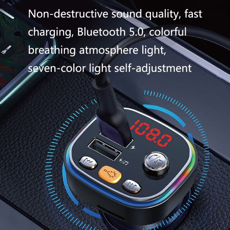 C20 USB Car Bluetooth MP3 Music Player With Colorful Lights - Bluetooth Car Kits by PMC TechLife | Online Shopping South Africa | PMC TechLife