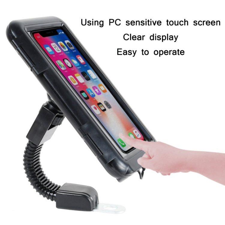 Motorcycle Bicycle Waterproof Mobile Phone Holder, Style: Rearview Mirror (7 inch) - Holders by PMC TechLife | Online Shopping South Africa | PMC TechLife