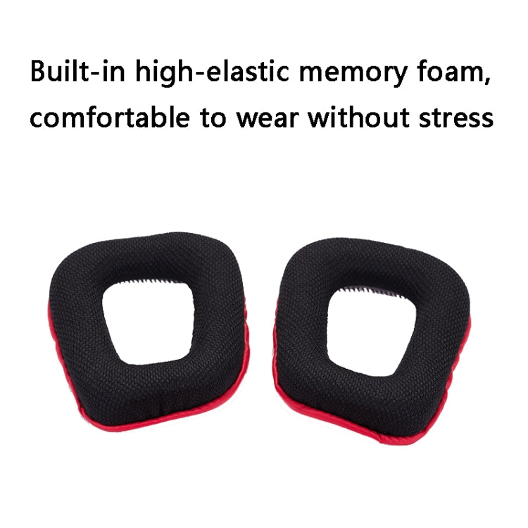 2 PCS Headset Sponge Earmuffs for Logitech G35 / G930 / G430 / F450(Black+Red) - Earmuff & Pad by PMC Jewellery | Online Shopping South Africa | PMC Jewellery