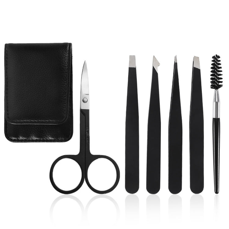 6-In-1 Stainless Steel Eyebrow Trimming Set(Black) - Eyes by PMC Jewellery | Online Shopping South Africa | PMC Jewellery