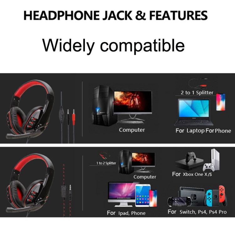 Soyto SY733MV Gaming Computer Headset For PC (Black Red) - Multimedia Headset by Soyto | Online Shopping South Africa | PMC Jewellery | Buy Now Pay Later Mobicred