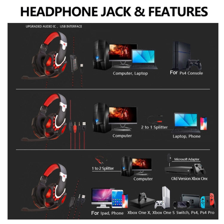 Soyto G10 Gaming Computer Headset For USB (Black Red) - Multimedia Headset by Soyto | Online Shopping South Africa | PMC Jewellery