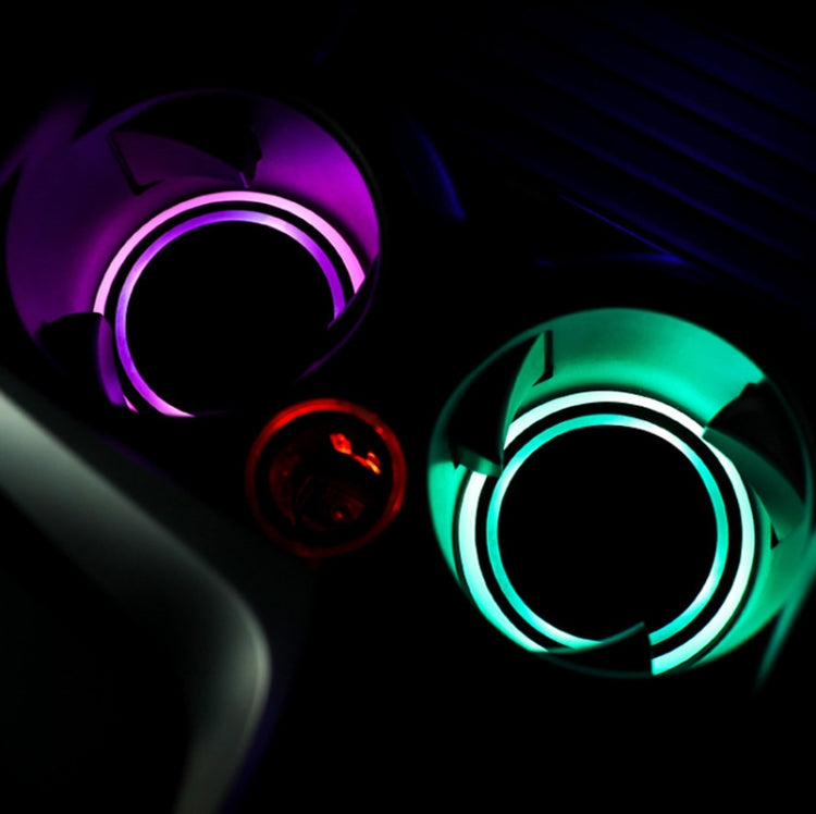1 Pair 68mm LED Smart Light-Emitting Coaster Light Car Cup Slot Atmosphere Light(Modern Technology) - free shipping - PMC TechLife - Order now!